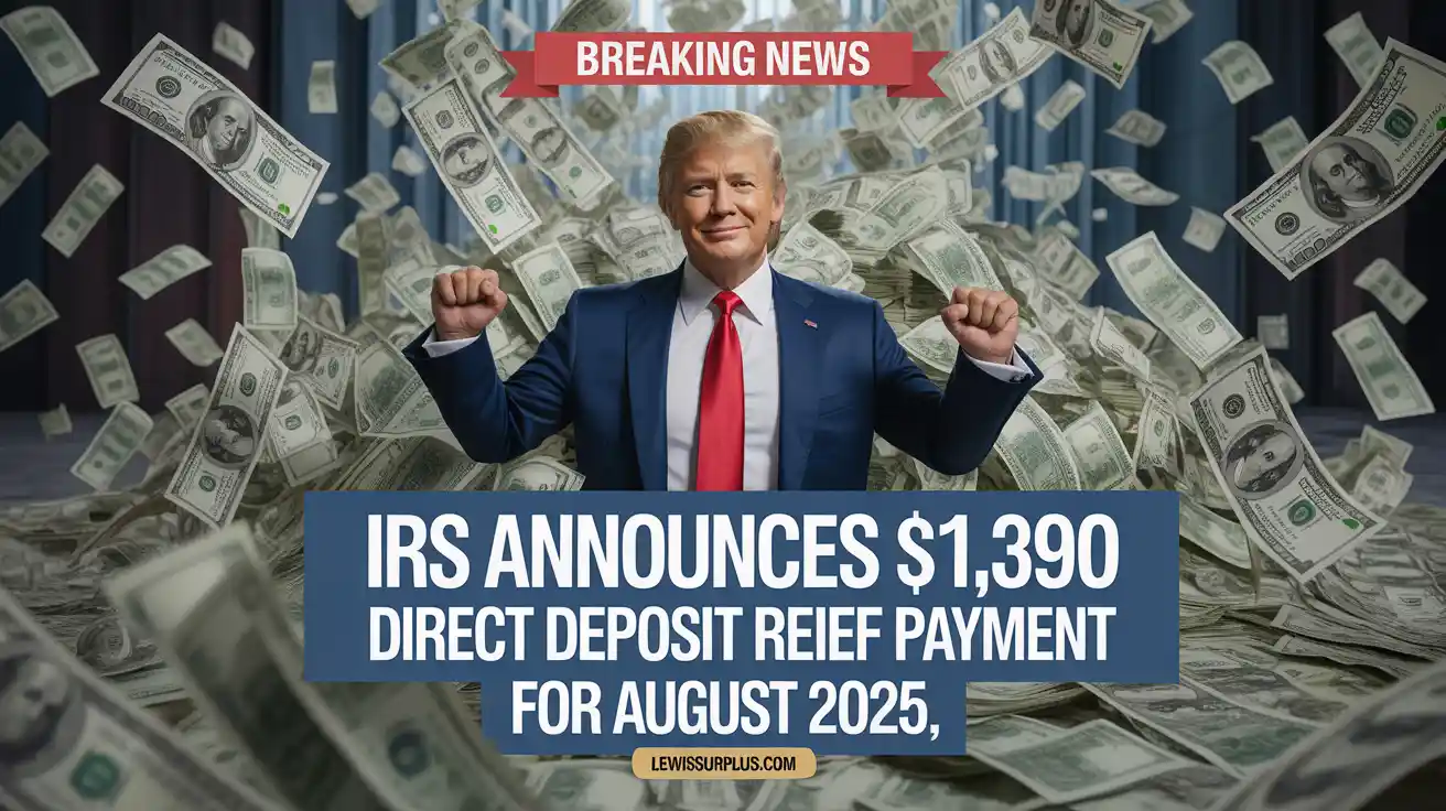 IRS Announces $1,390 Direct Deposit Relief Payment For August 2025